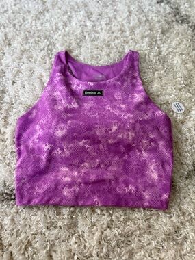 Reebok Medium Support Padded Sports Bra Tank Crop Top Size Small NWT Purple